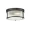 Z-Lite Carnaby Flush Mount, 2-Light, 13 In.W x 6.5 In.H, Matte Black/Clear Ribbed 7504FR13-MB - alternate 5